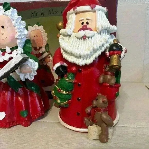 Vintage 1998 Kirkland 10” Table Top Mr & Mrs Santa Claus In Original Box - Picture 5 of 9